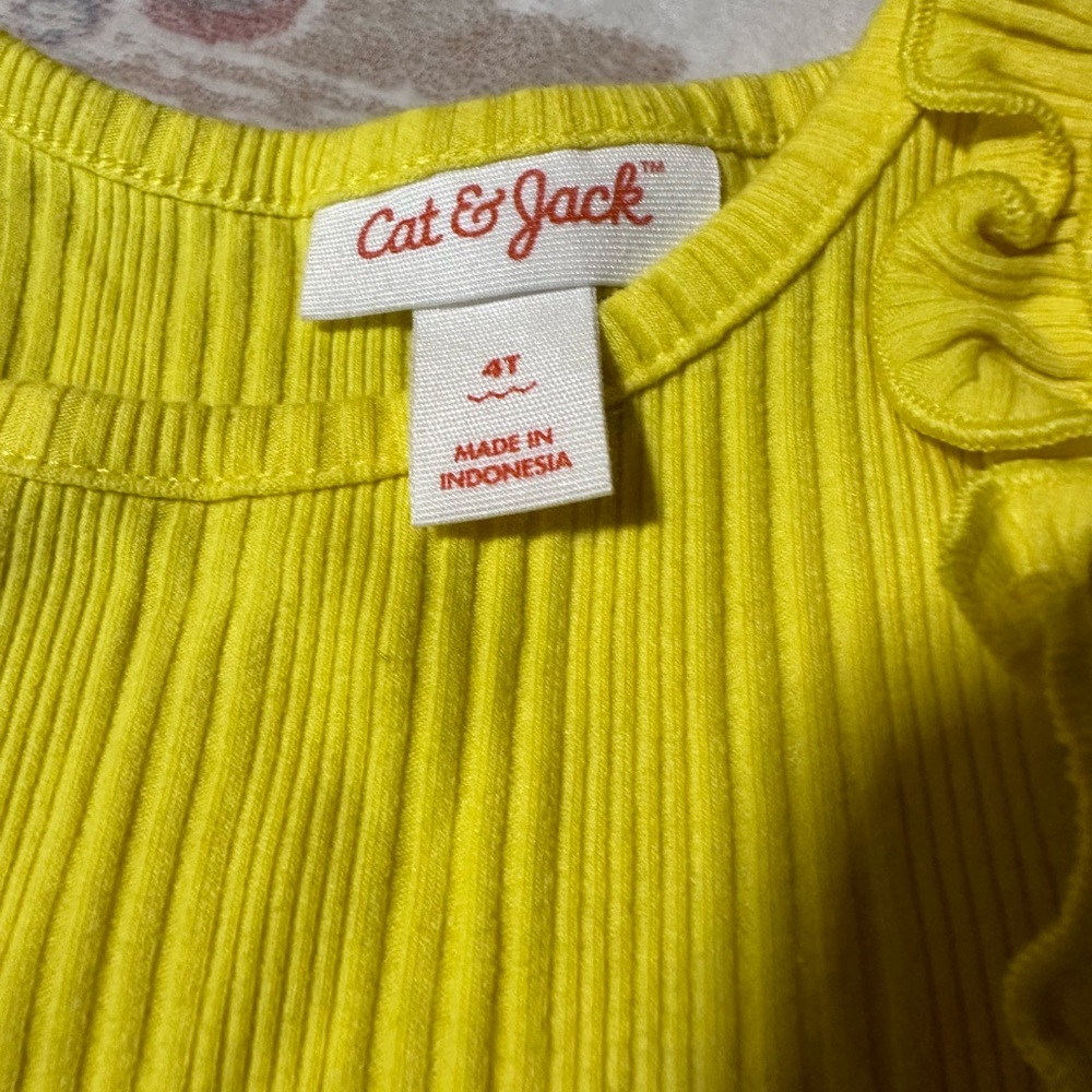 Cat & Jack Yellow Ruffle Tank Top - Picture 2 of 2